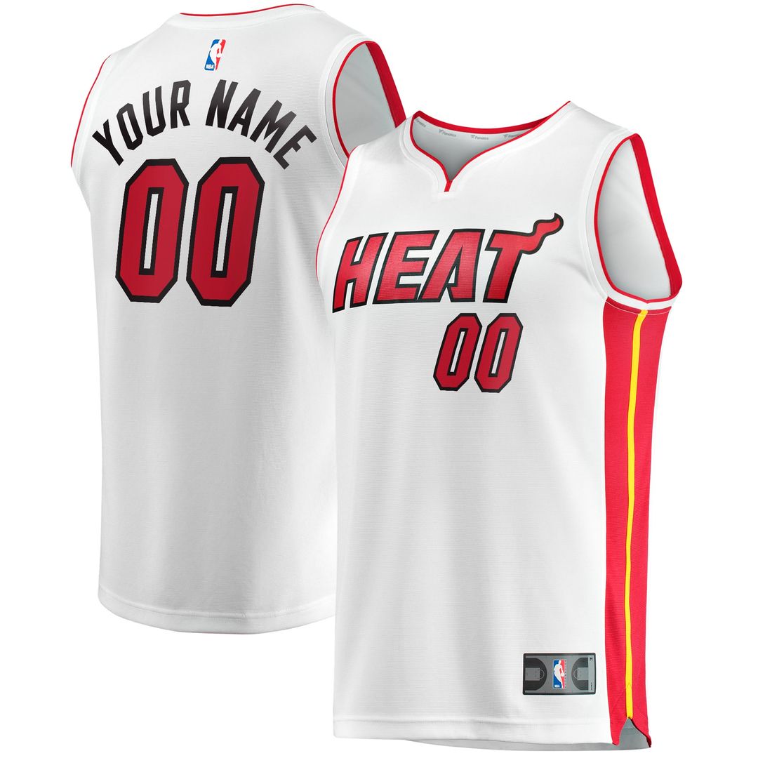 Miami Heat Fanatics Youth Fast Break Custom Replica Jersey - White - Association Edition | NBA Fan Gear