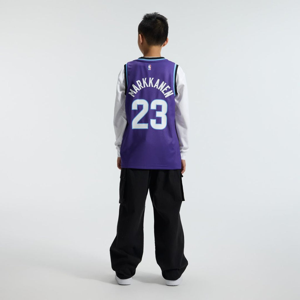 Lauri Markkanen Utah Jazz Fanatics Youth Fast Break Replica Jersey - Icon Edition - Purple | NBA Fan Gear