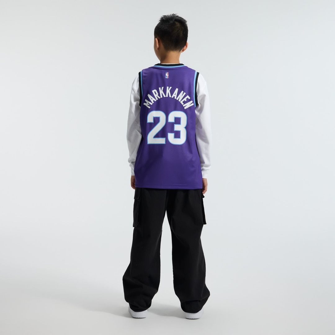 Lauri Markkanen Utah Jazz Fanatics Youth Fast Break Replica Jersey - Icon Edition - Purple | NBA Fan Gear
