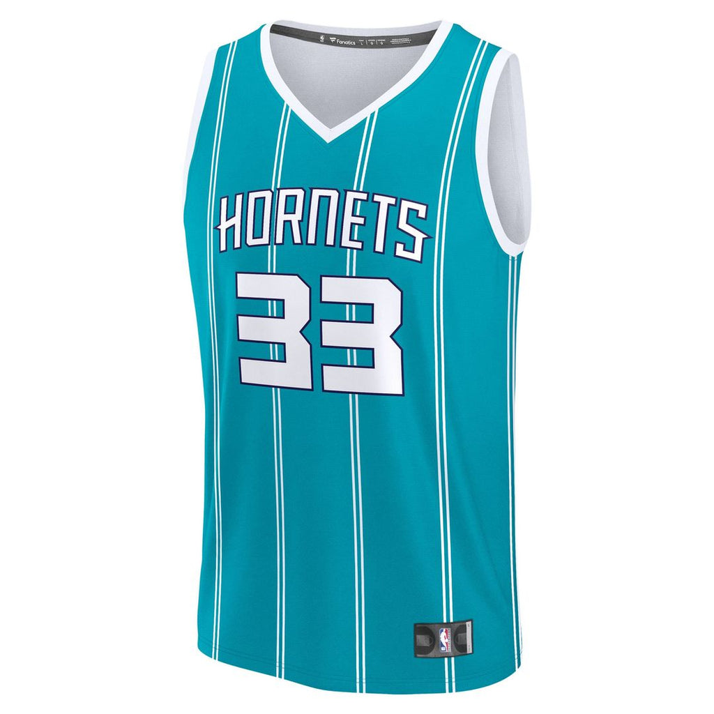 Liam McNeeley Charlotte Hornets Fanatics Fast Break Replica Jersey - Teal - Icon Edition | NBA Fan Gear