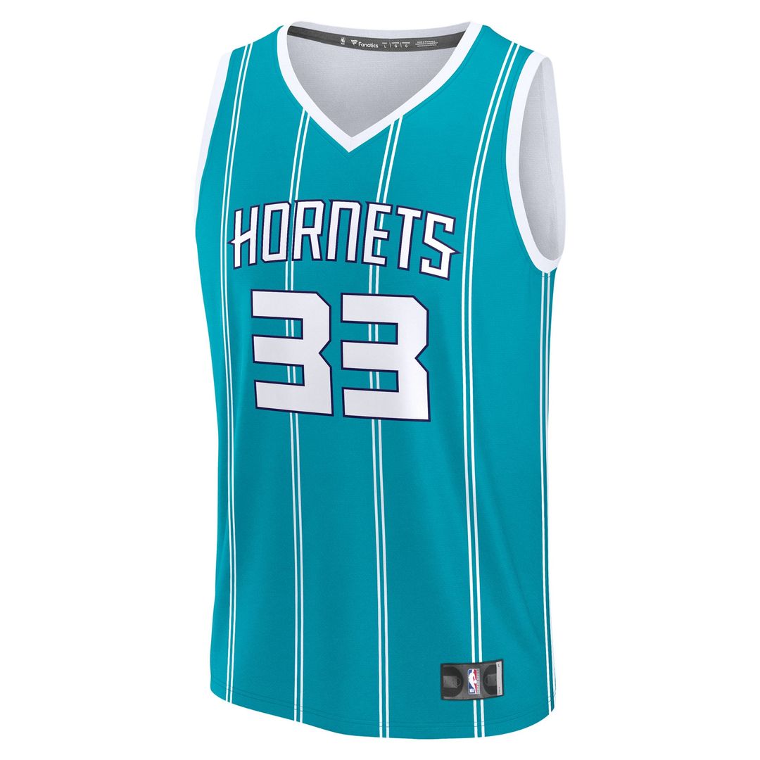 Liam McNeeley Charlotte Hornets Fanatics Fast Break Replica Jersey - Teal - Icon Edition | NBA Fan Gear