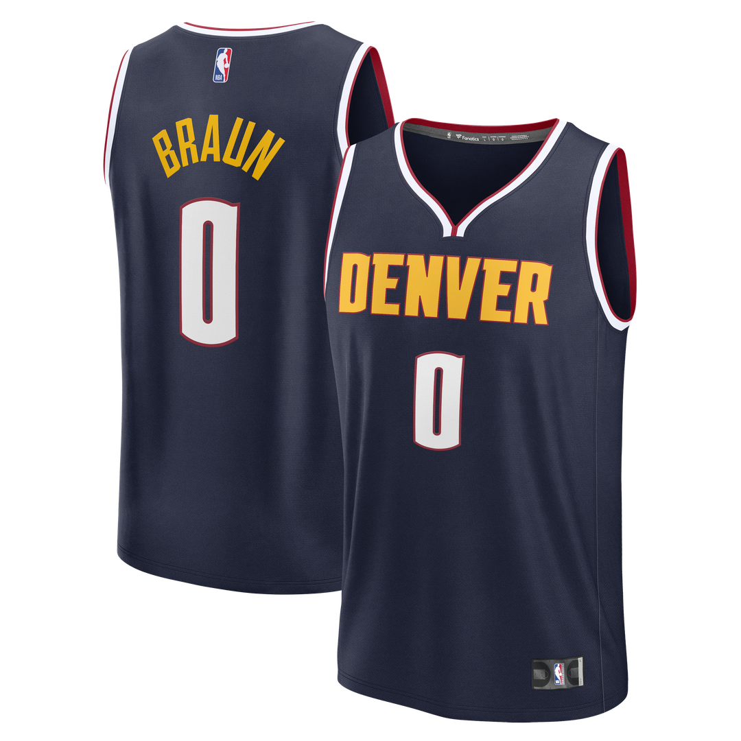Christian Braun Denver Nuggets Fanatics Fast Break Replica Jersey - Icon Edition - Navy | NBA Fan Gear