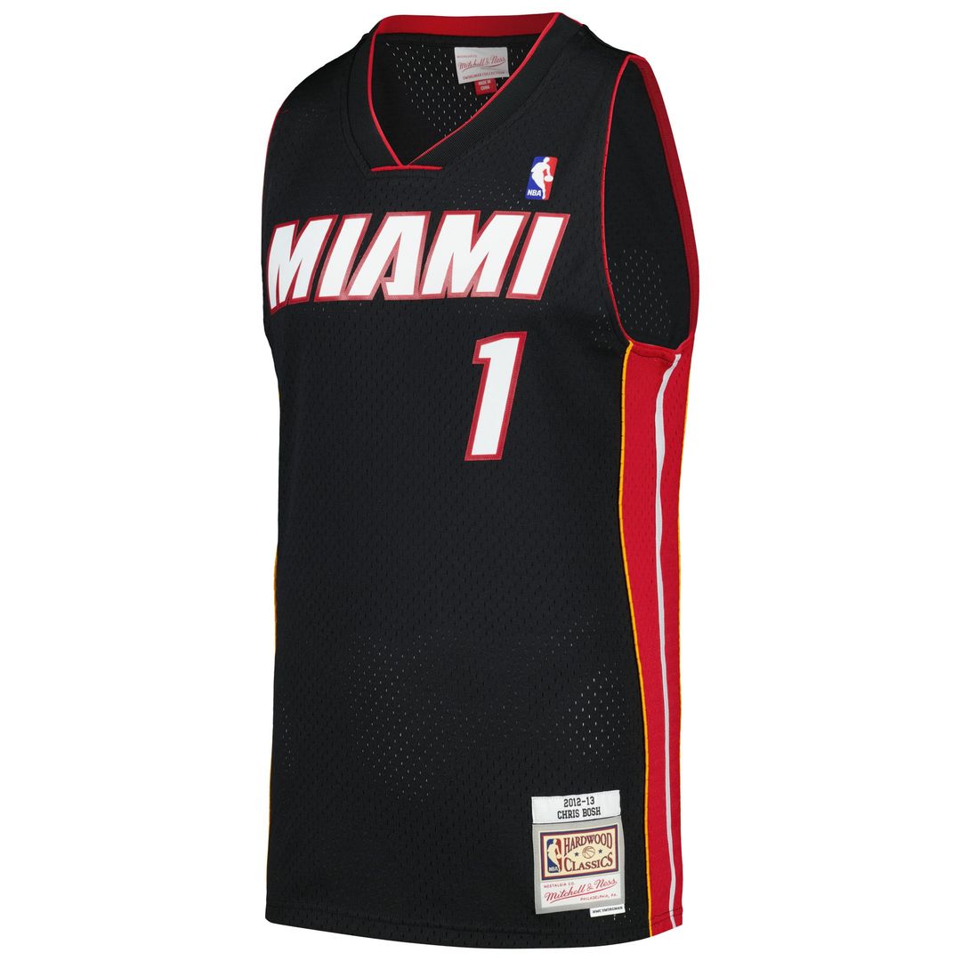 Chris Bosh Miami Heat Mitchell & Ness 2012/ 13 Hardwood Classics Swingman Jersey - Black | NBA Fan Gear
