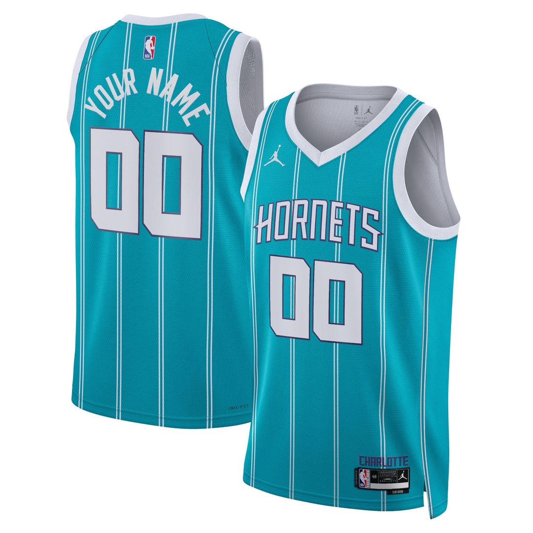 Charlotte Hornets Jordan Brand Unisex Swingman Custom Jersey Teal - Icon Edition | NBA Fan Gear