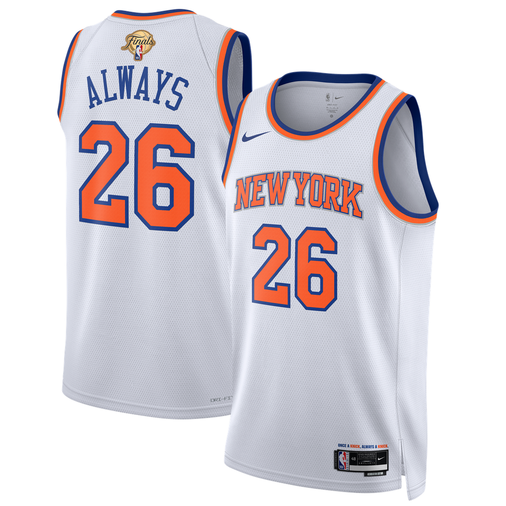 New York Knicks Nike Unisex 2026 NBA Finals Champions Always 26 Swingman Jersey - White - Association Edition | Fan Gear