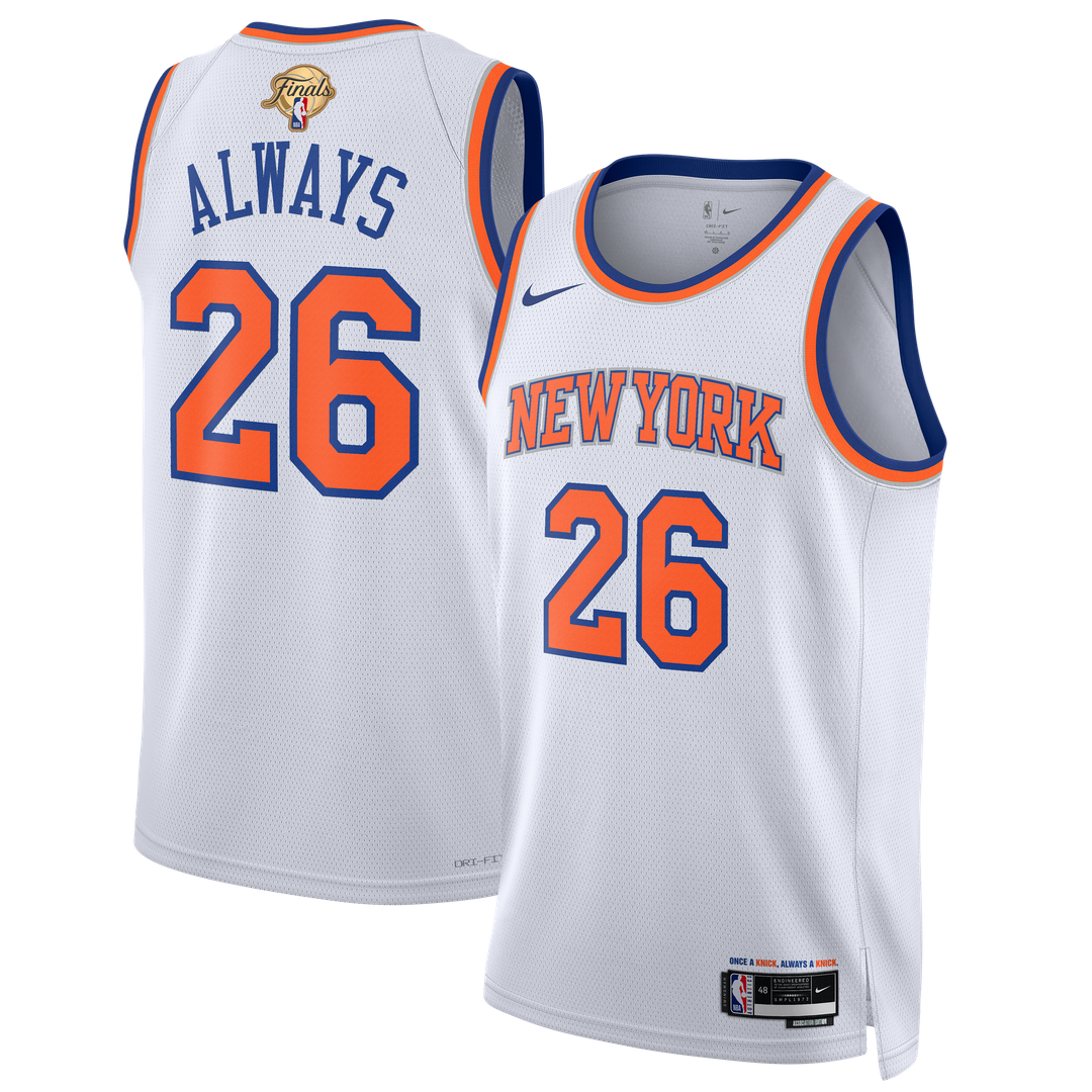 New York Knicks Nike Unisex 2026 NBA Finals Champions Always 26 Swingman Jersey - White - Association Edition | Fan Gear