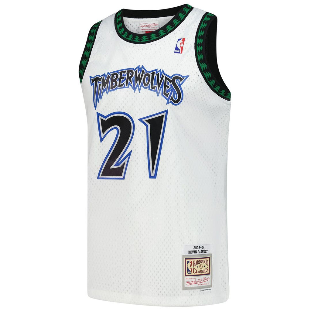 Kevin Garnett Minnesota Timberwolves Mitchell & Ness Hardwood Classics Swingman Jersey - White | NBA Fan Gear