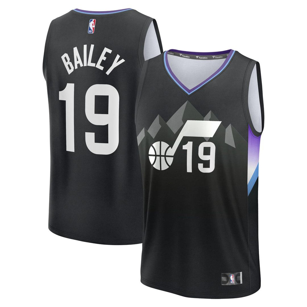 Ace Bailey Utah Jazz Fanatics Youth 2025 NBA Draft First Round Pick Fast Break Replica Jersey - Statement Edition - Black | Fan Gear