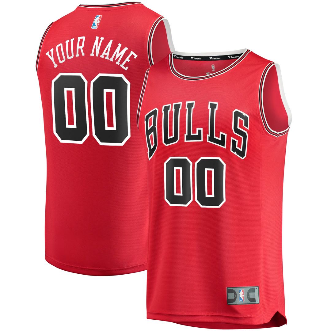 Chicago Bulls Fanatics Youth Fast Break Custom Replica Jersey Red - Icon Edition | NBA Fan Gear