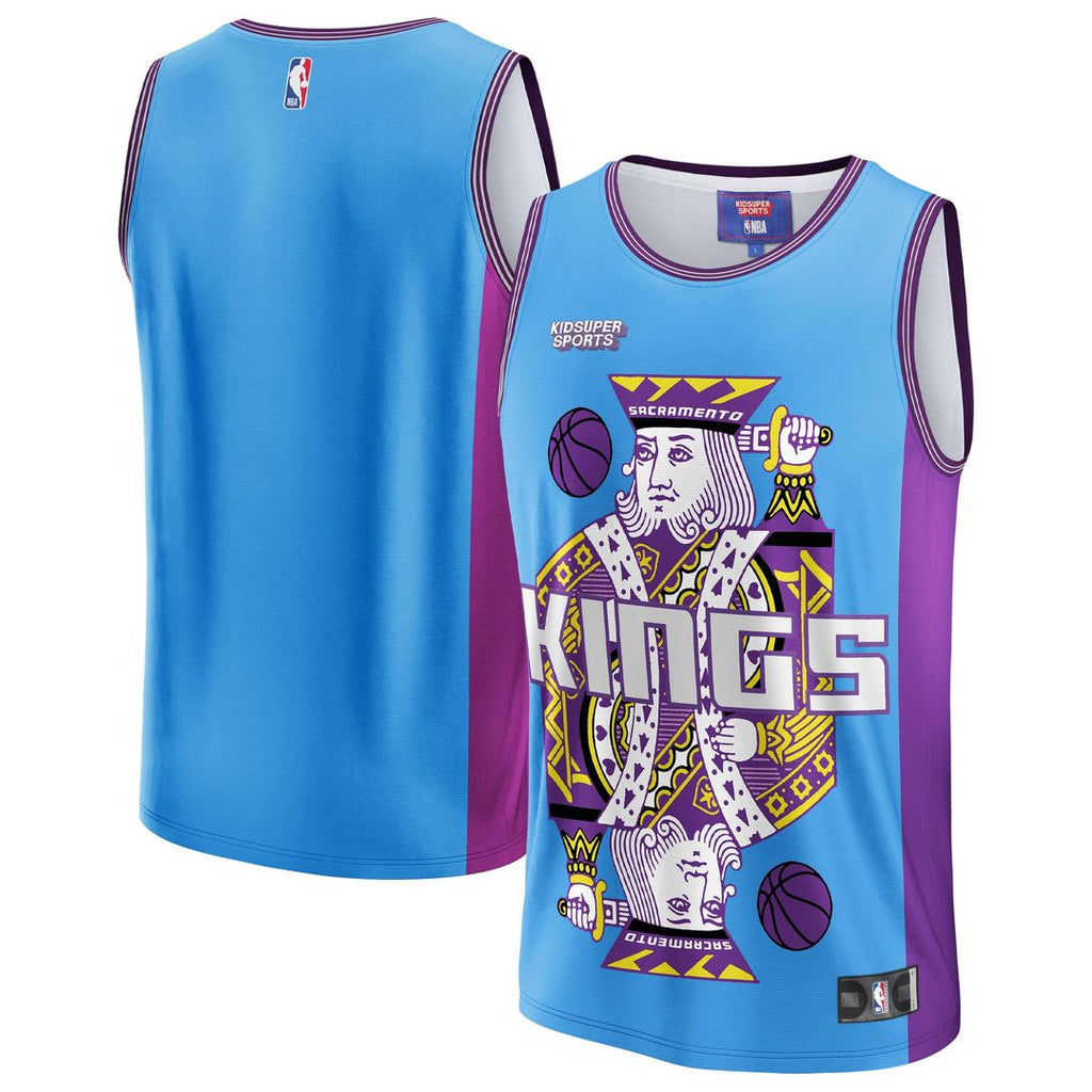 Sacramento Kings NBA & KidSuper Studios by Fanatics Unisex Hometown Jersey - Blue | NBA x KidSuper Fan Gear