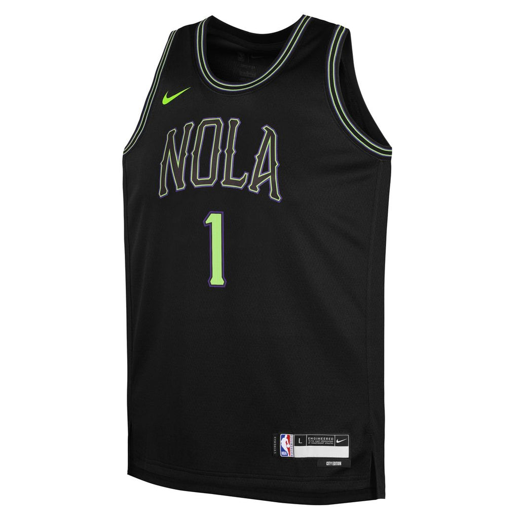 Zion Williamson New Orleans Pelicans Nike Youth 2025/ 26 City Edition Swingman Jersey - Black | NBA Fan Gear