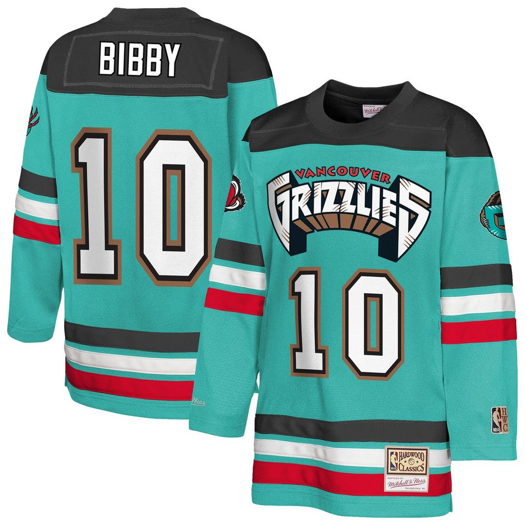 Mike Bibby Memphis Grizzlies Mitchell & Ness Youth Maxxed Out 2.0 Fashion Hockey Jersey - Turquoise | NBA Fan Gear