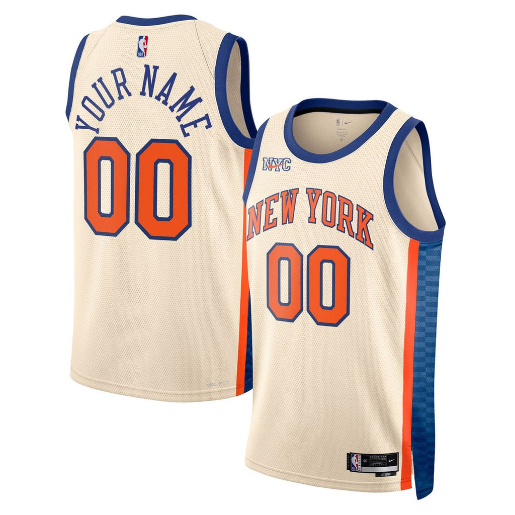 New York Knicks Nike Unisex 2025/ 26 City Edition Swingman Custom Jersey - Cream | NBA Fan Gear