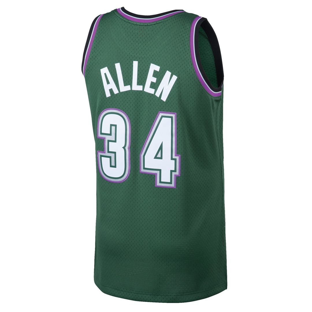 Ray Allen Milwaukee Bucks Mitchell & Ness 1996/ 97 Hardwood Classics Swingman Jersey - Kelly Green | NBA Fan Gear