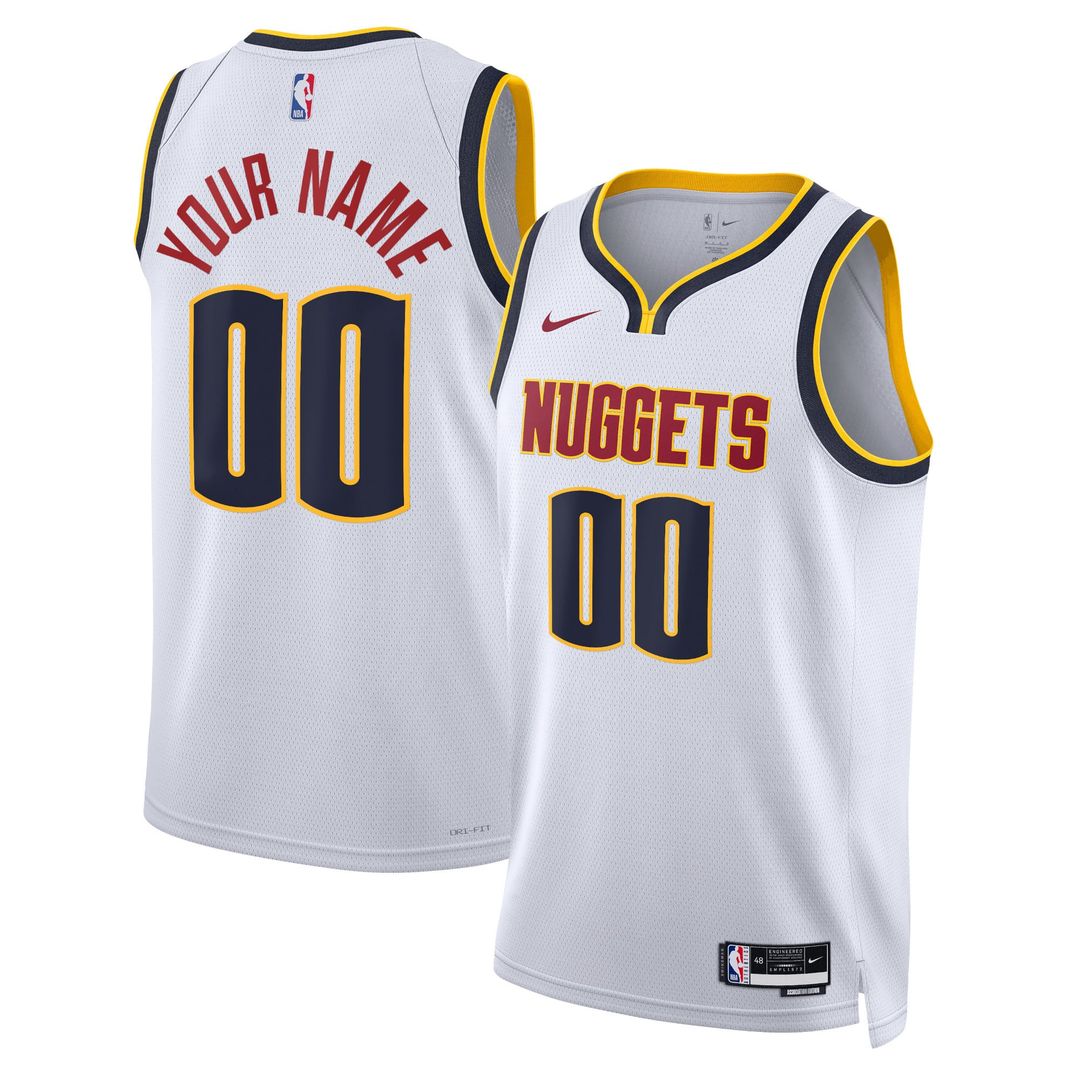 Denver Nuggets Nike Unisex Swingman Custom Jersey White - Association Edition | NBA Fan Gear