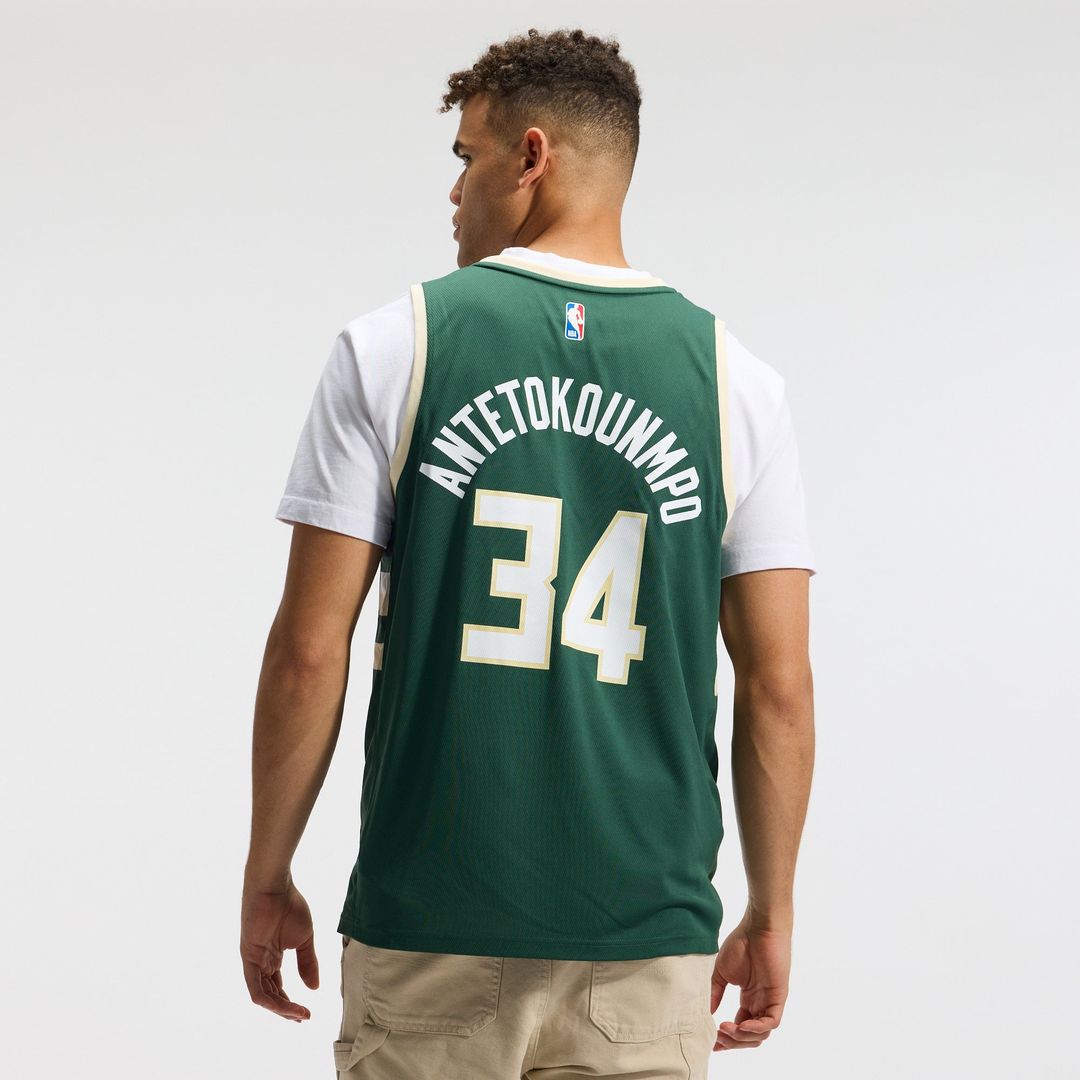 Giannis Antetokounmpo Milwaukee Bucks Fanatics Fast Break Replica Player Jersey - Icon Edition - Hunter Green | NBA Fan Gear