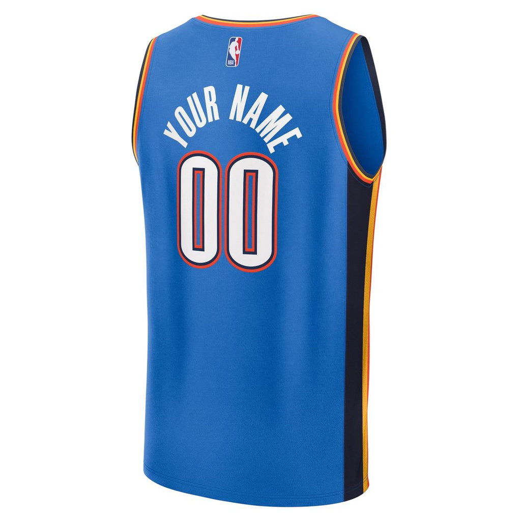 Oklahoma City Thunder Fanatics Fast Break Custom Jersey - Icon Edition - Blue | NBA Fan Gear