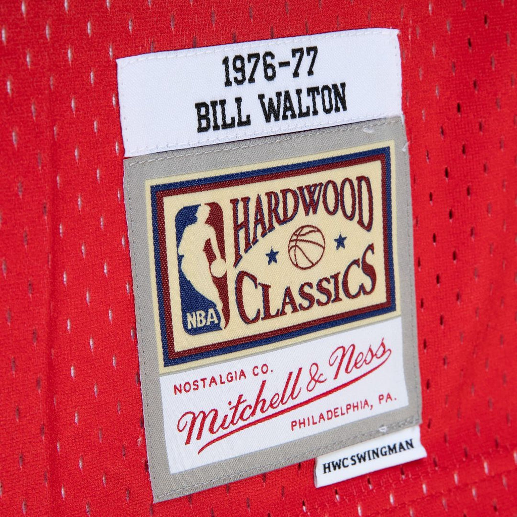 Bill Walton Portland Trail Blazers Mitchell & Ness 1976/ 77 Hardwood Classics Fadeaway Swingman Player Jersey - Red/ Black | NBA Fan Gear