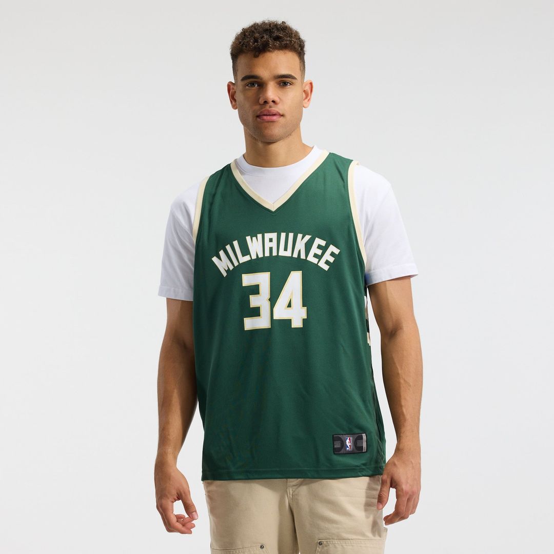 Giannis Antetokounmpo Milwaukee Bucks Fanatics Fast Break Replica Player Jersey - Icon Edition - Hunter Green | NBA Fan Gear