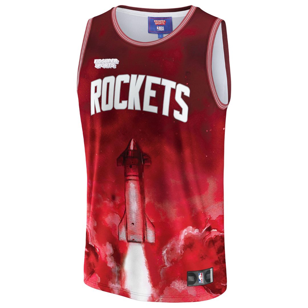 Houston Rockets NBA & KidSuper Studios by Fanatics Unisex Hometown Jersey - Red | NBA x KidSuper Fan Gear