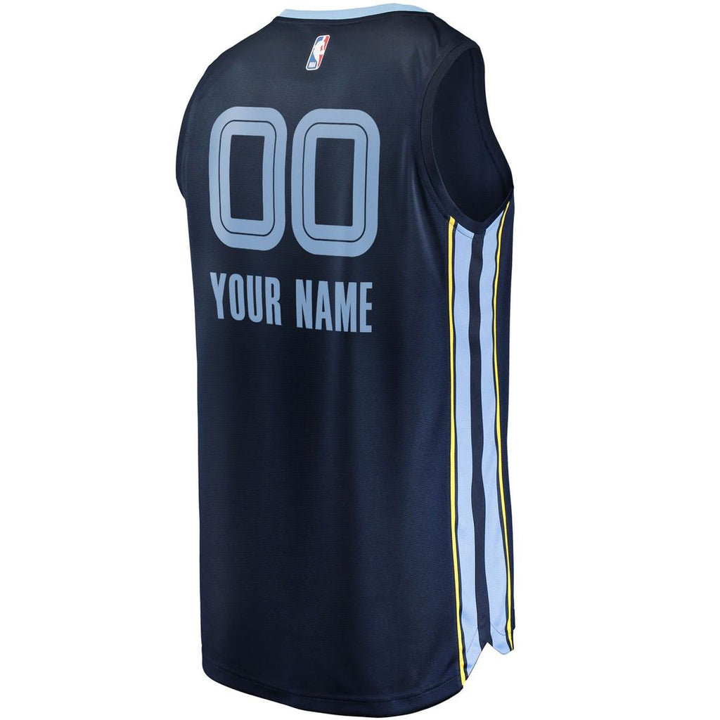 Memphis Grizzlies Fanatics Fast Break Custom Replica Jersey Navy - Icon Edition | NBA Fan Gear