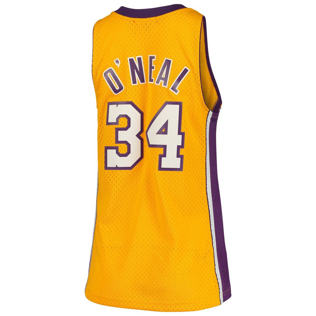 Shaquille O'Neal Los Angeles Lakers Mitchell & Ness Women's 1999/ 00 Hardwood Classics Swingman Jersey - Gold | NBA Fan Gear