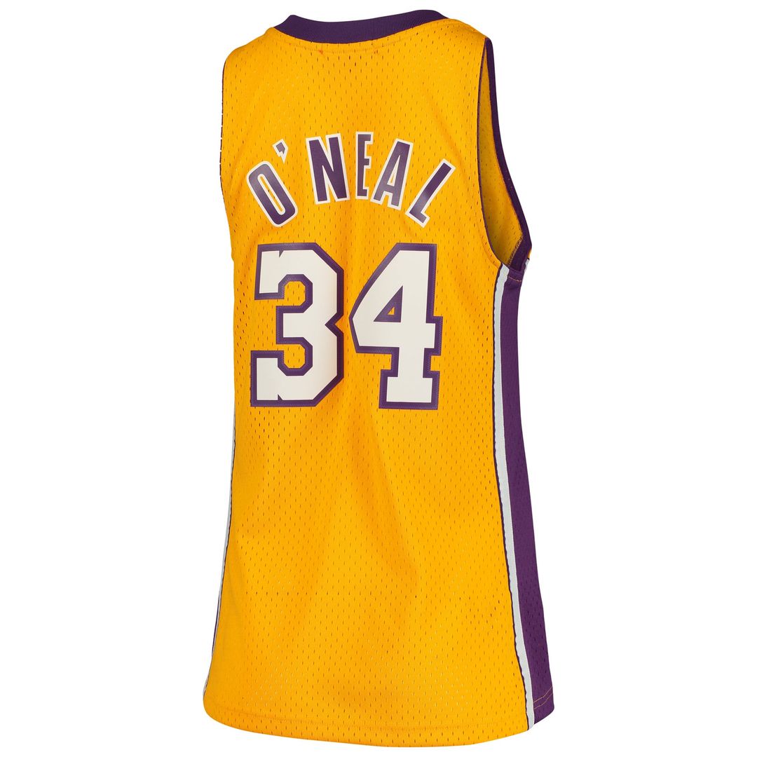 Shaquille O'Neal Los Angeles Lakers Mitchell & Ness Women's 1999/ 00 Hardwood Classics Swingman Jersey - Gold | NBA Fan Gear