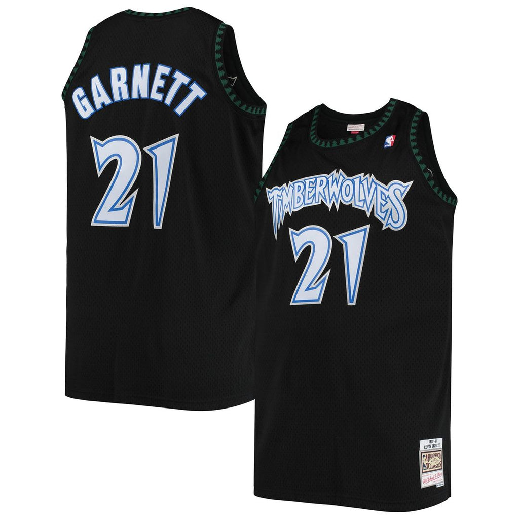 Kevin Garnett Minnesota Timberwolves Mitchell & Ness 1997/ 98 Big & Tall Hardwood Classics Swingman Jersey - Black | NBA Fan Gear