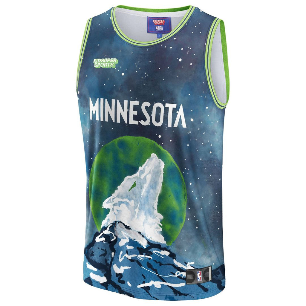 Minnesota Timberwolves NBA & KidSuper Studios by Fanatics Unisex Hometown Jersey - Blue | Fan Gear