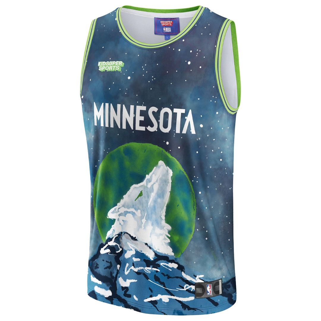 Minnesota Timberwolves NBA & KidSuper Studios by Fanatics Unisex Hometown Jersey - Blue | Fan Gear