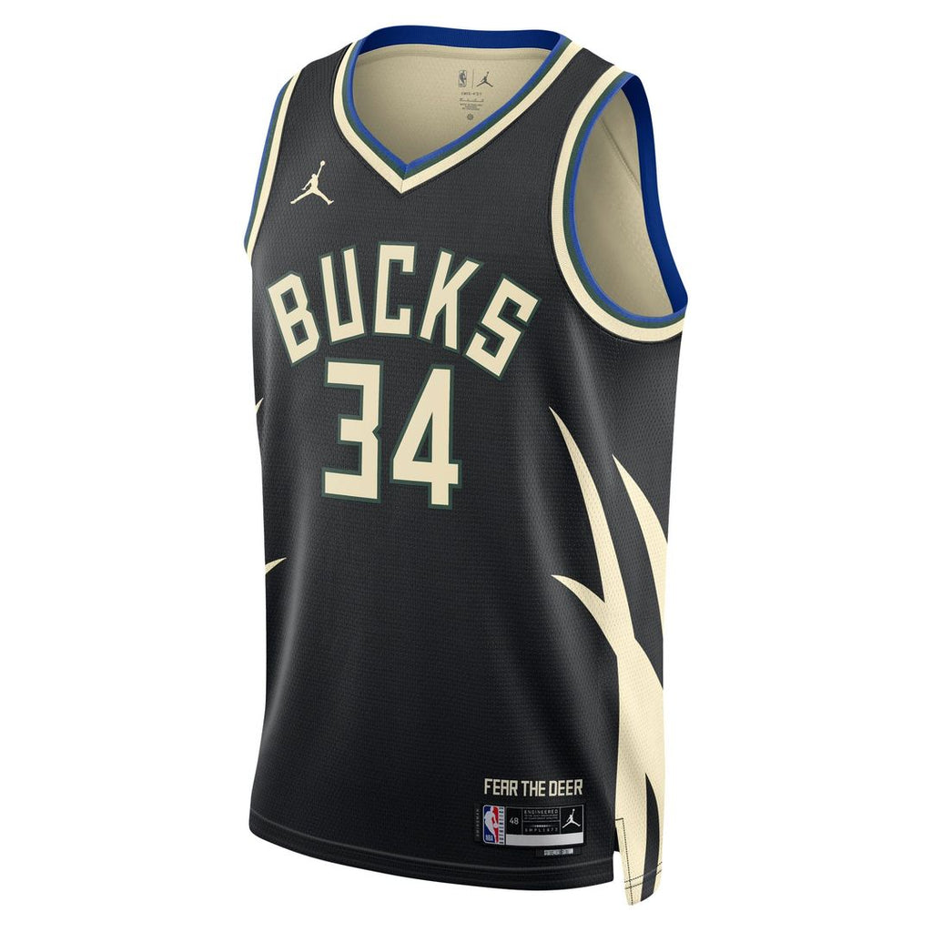 Giannis Antetokounmpo Milwaukee Bucks Jordan Brand Unisex Swingman Jersey - Statement Edition - Black | NBA Fan Gear