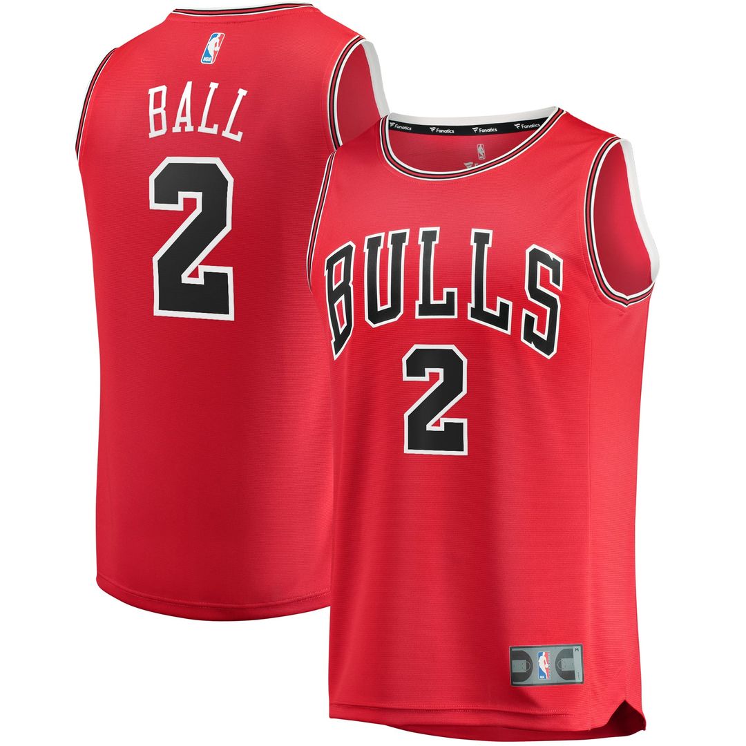 Lonzo Ball Chicago Bulls Fanatics Youth Fast Break Road Replica Jersey - Icon Edition - Red | NBA Fan Gear
