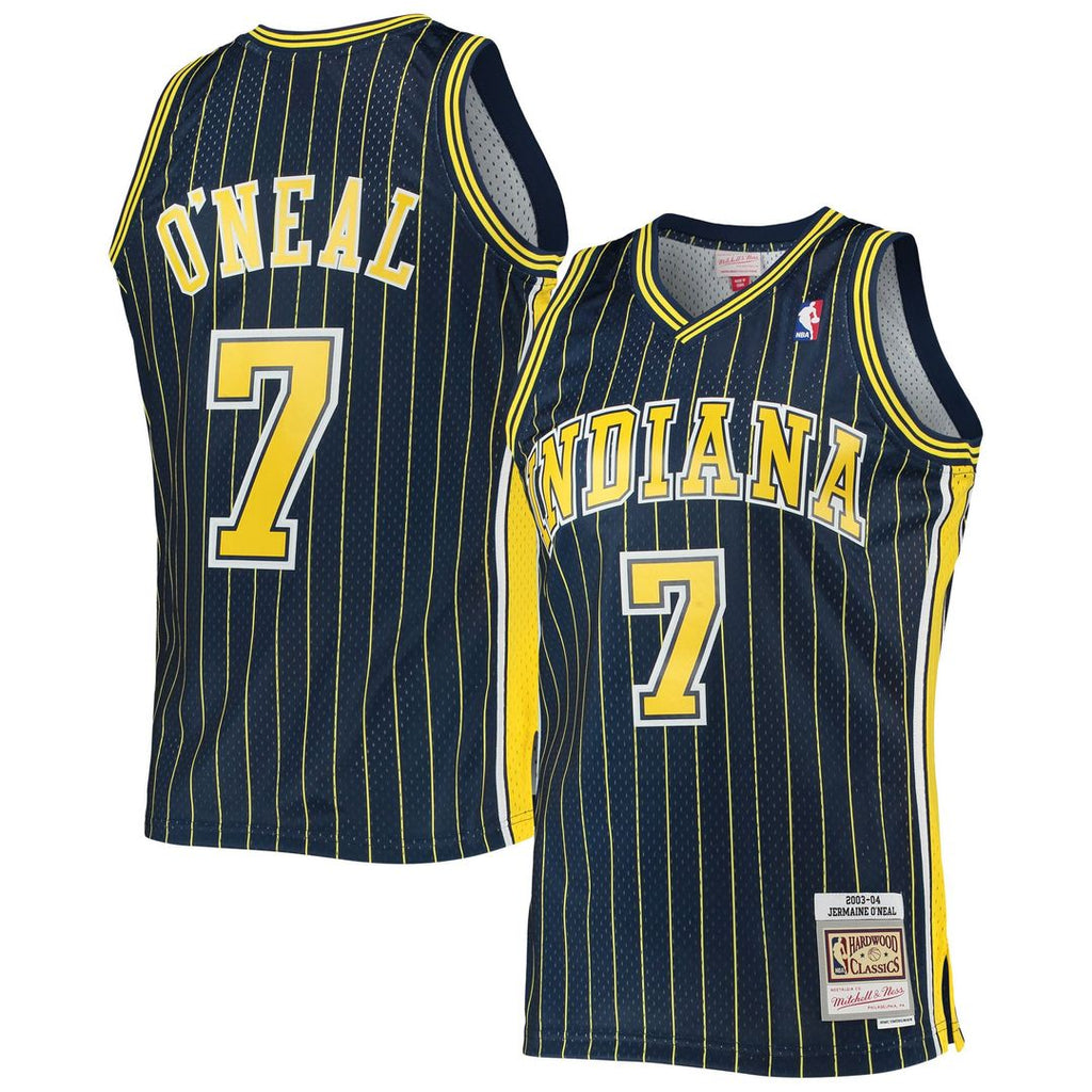 Jermaine O'Neal Indiana Pacers Mitchell & Ness 2003/ 04 Hardwood Classics Swingman Jersey - Navy | NBA Fan Gear