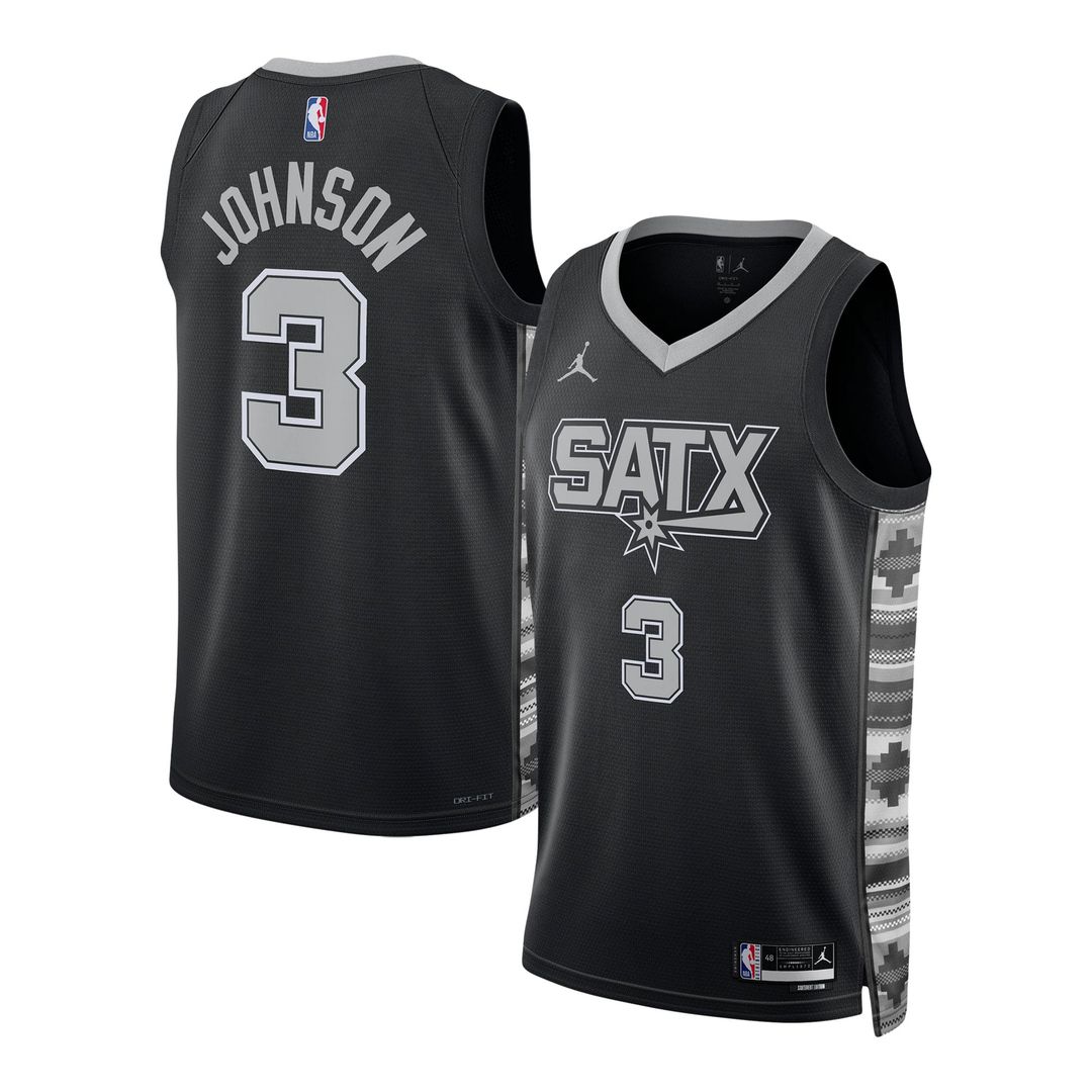 Keldon Johnson San Antonio Spurs Jordan Brand Unisex Swingman Jersey - Statement Edition - Black | NBA Fan Gear