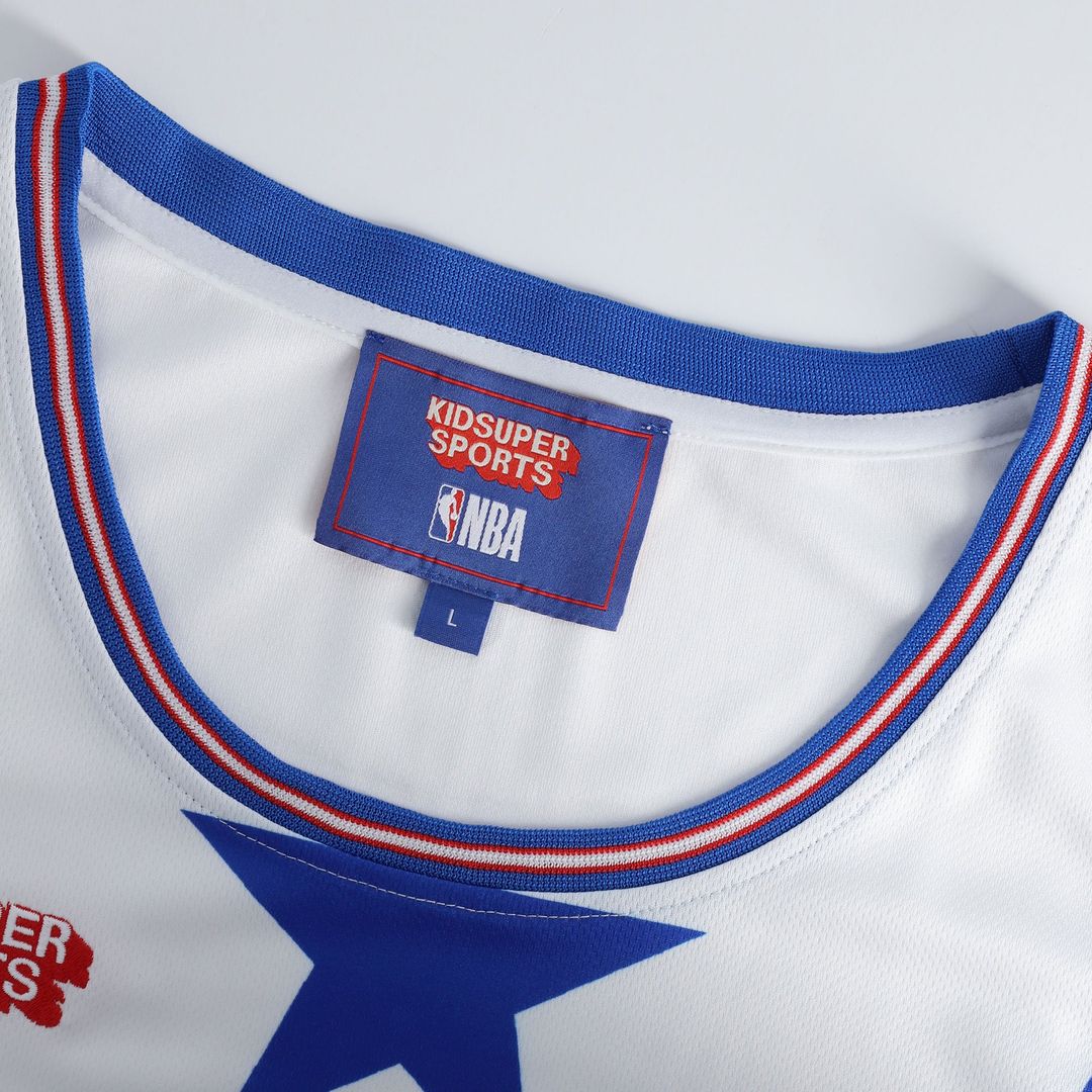 Philadelphia 76ers NBA & KidSuper Studios by Fanatics Unisex Hometown Jersey - White | NBA x KidSuper Fan Gear