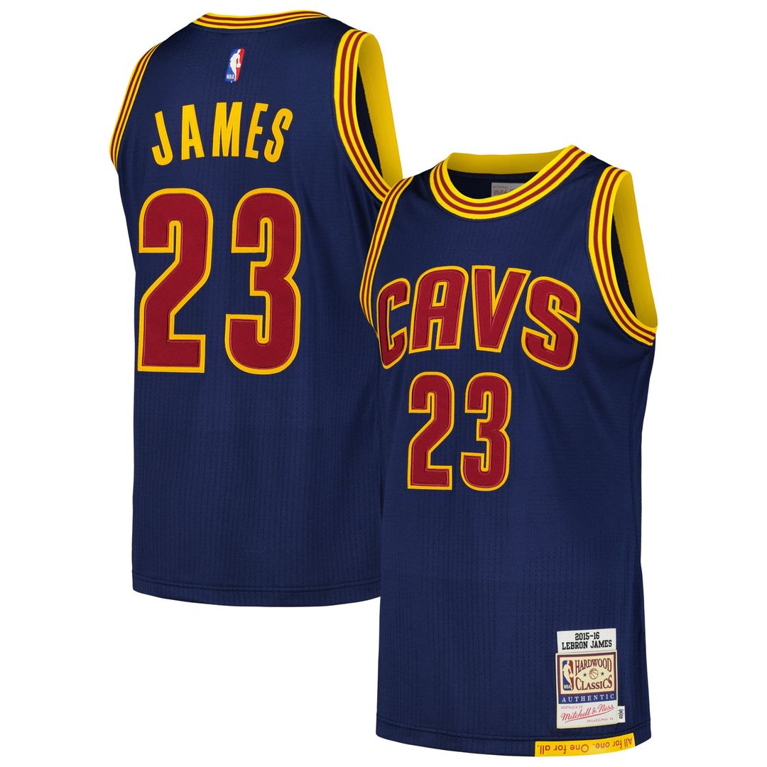 LeBron James Cleveland Cavaliers Mitchell & Ness 2015/ 16 Hardwood Classics Authentic Jersey - Navy | NBA Fan Gear