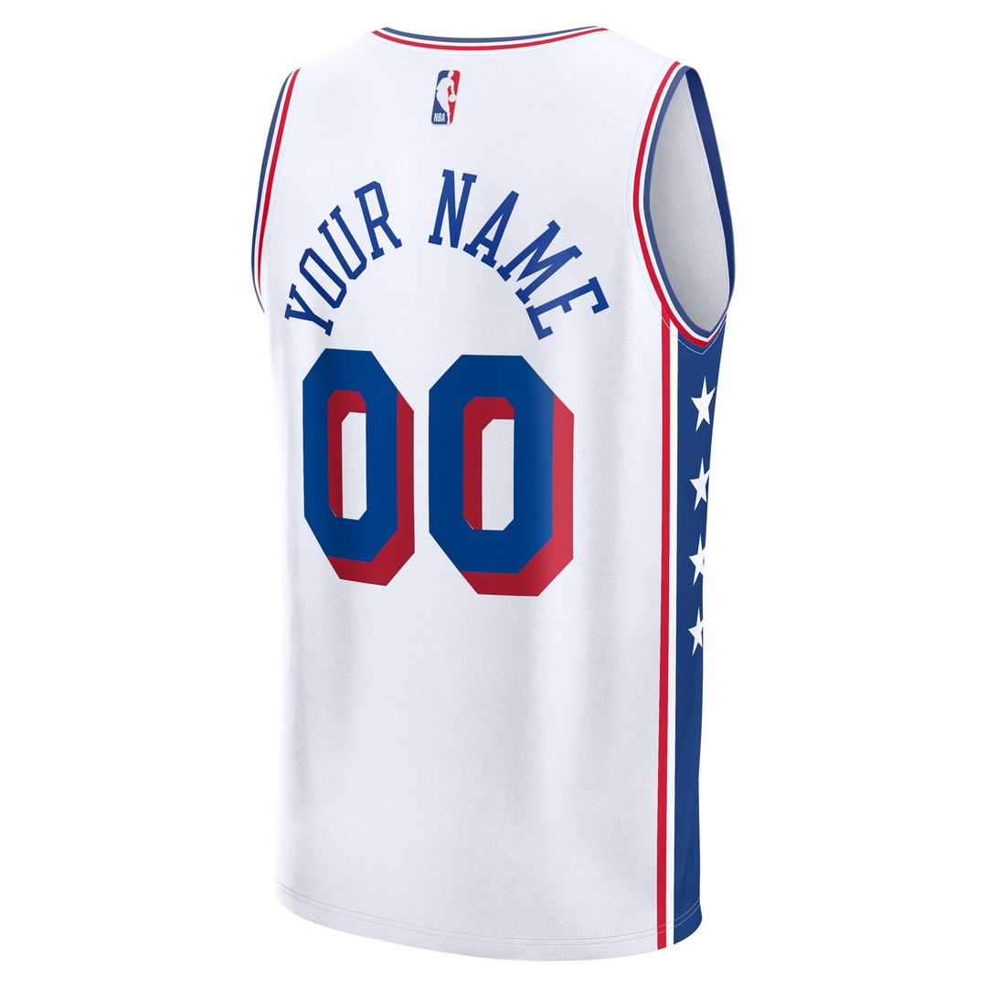 Philadelphia 76ers Fanatics Youth Fast Break Custom Replica Jersey - White - Association Edition | NBA Fan Gear