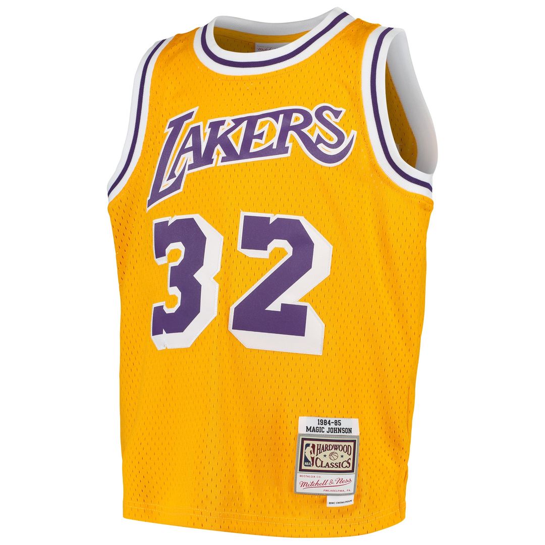 Magic Johnson Los Angeles Lakers Mitchell & Ness Youth Swingman Throwback Jersey - Gold | NBA Fan Gear