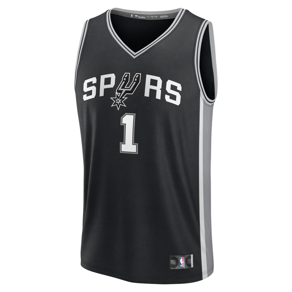 Victor Wembanyama San Antonio Spurs Fanatics Youth 2026 NBA Finals Patch Fast Break Replica Jersey - Black - Icon Edition | Fan Gear