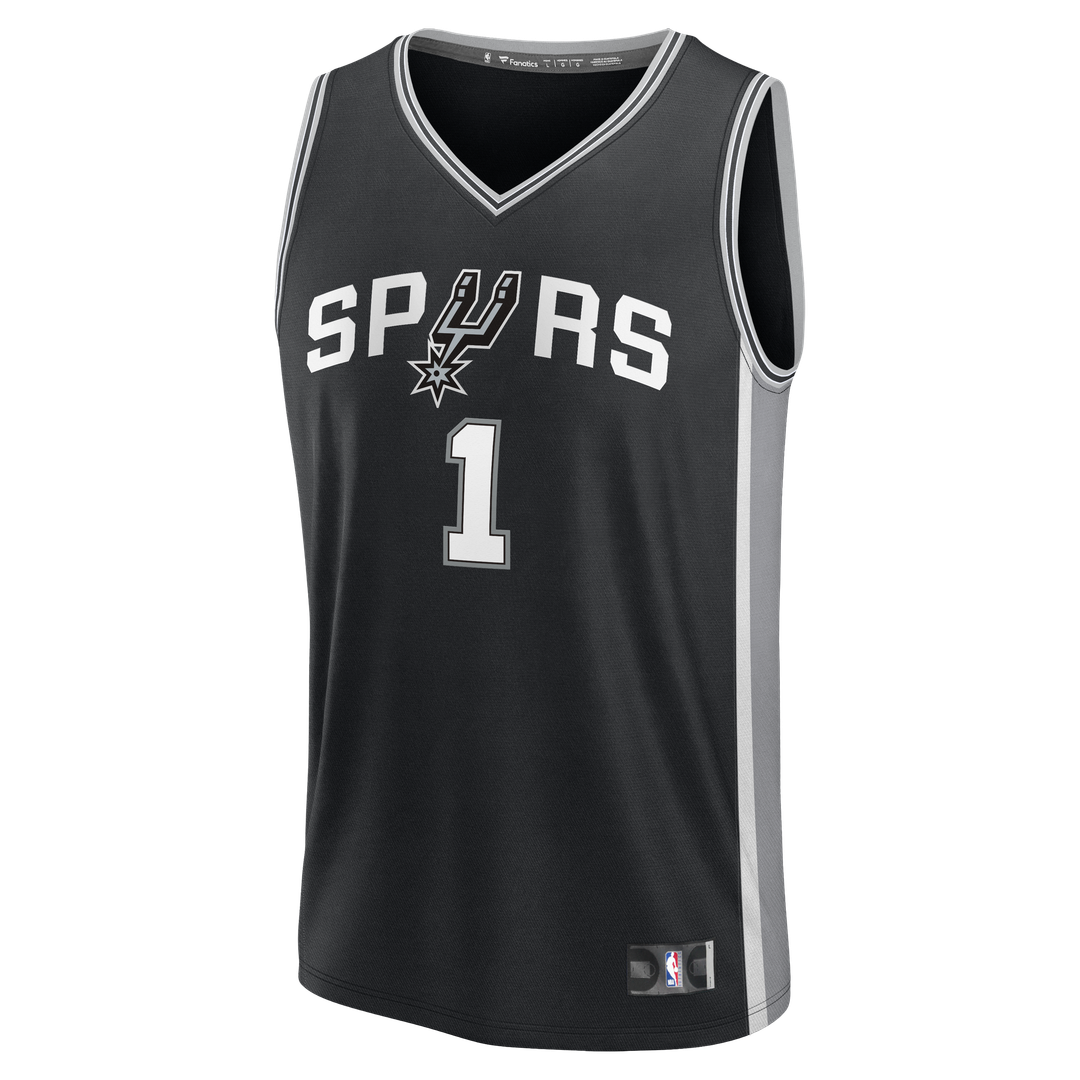 Victor Wembanyama San Antonio Spurs Fanatics Youth 2026 NBA Finals Patch Fast Break Replica Jersey - Black - Icon Edition | Fan Gear