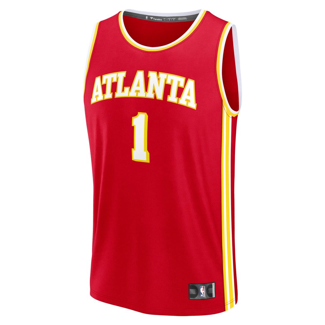Jalen Johnson Atlanta Hawks Fanatics Fast Break Replica Jersey - Icon Edition - Red | NBA Fan Gear