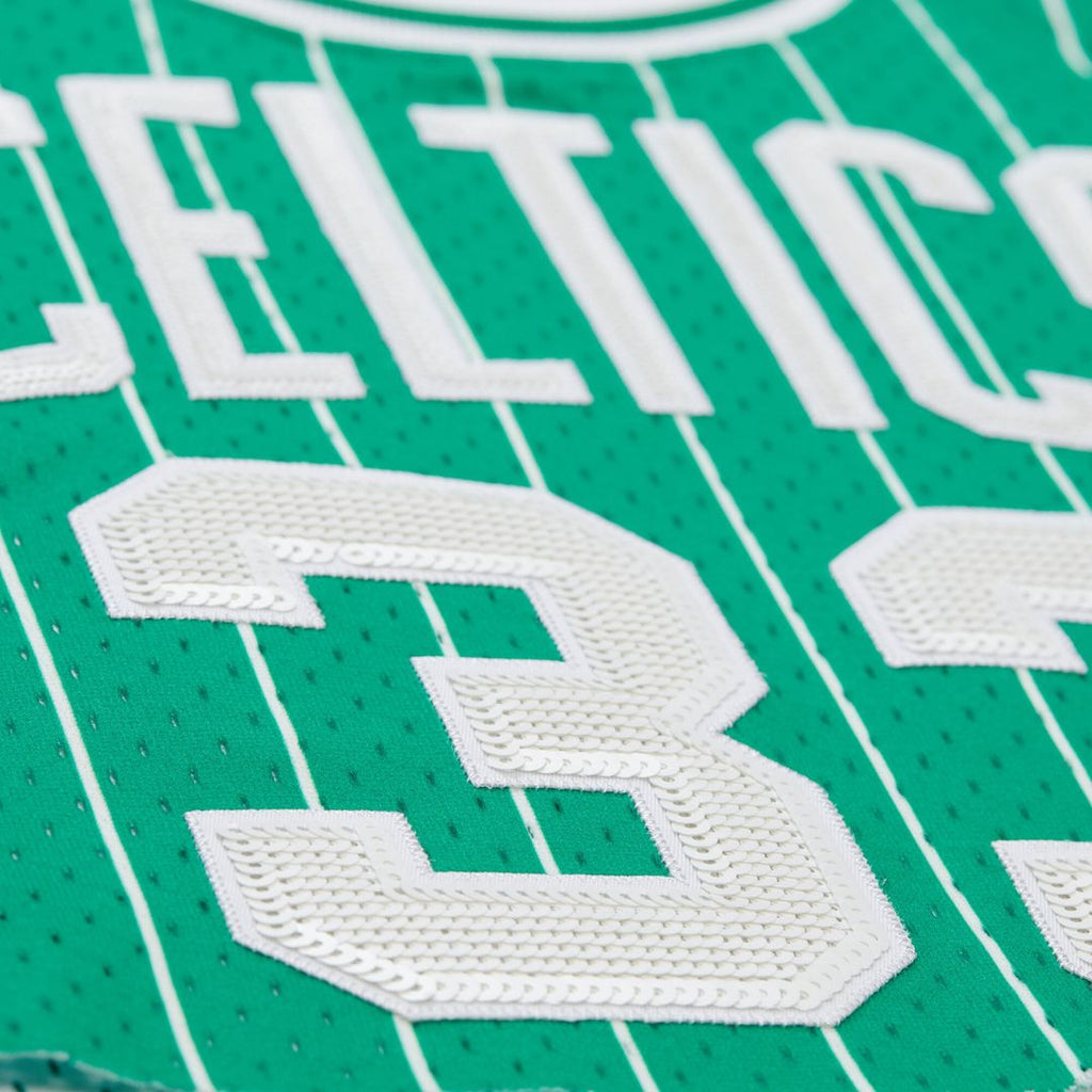 Larry Bird Boston Celtics Mitchell & Ness x DANNIJO Women's Fashion Cropped Basketball Jersey - Kelly Green | NBA Fan Gear