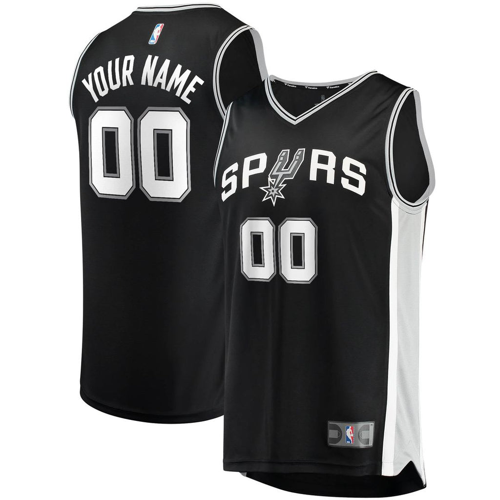 San Antonio Spurs Fanatics Youth Fast Break Custom Replica Jersey Black - Icon Edition | NBA Fan Gear