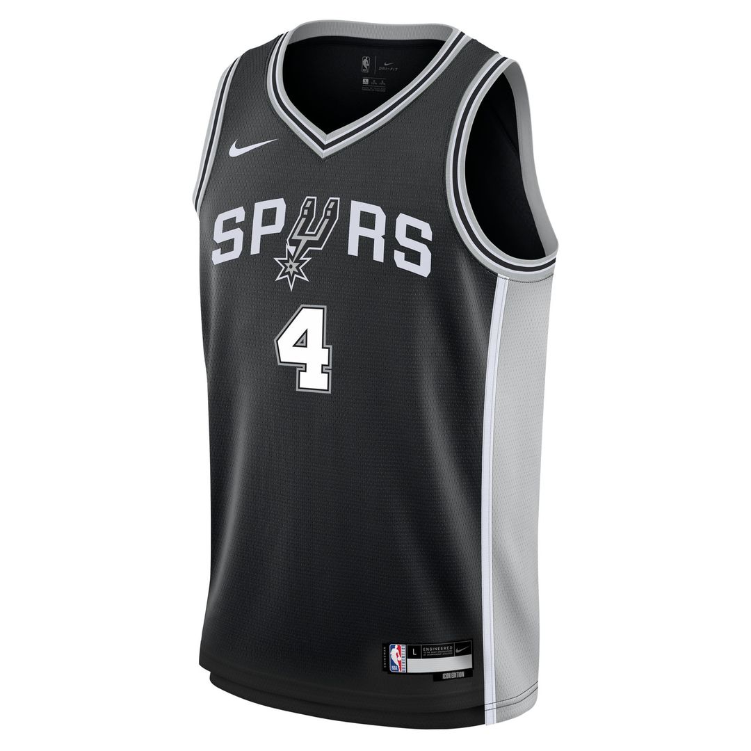 De'Aaron Fox San Antonio Spurs Nike Youth Swingman Jersey - Icon Edition - Black | NBA Fan Gear