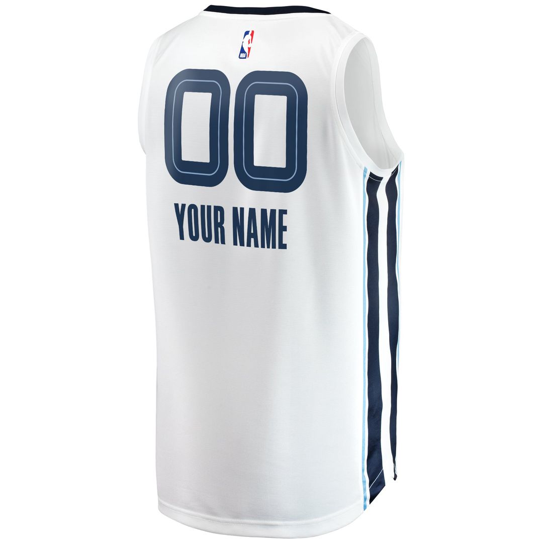 Memphis Grizzlies Fanatics Youth Fast Break Replica Custom Jersey - Association Edition - White | NBA Fan Gear