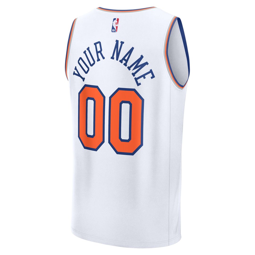 New York Knicks Fanatics Youth Fast Break Custom Jersey - Association Edition - White | NBA Fan Gear