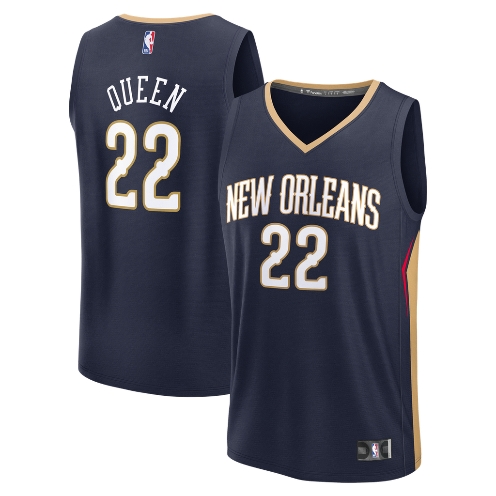 Derik Queen New Orleans Pelicans Fanatics Fast Break Replica Jersey - Icon Edition - Navy | NBA Fan Gear