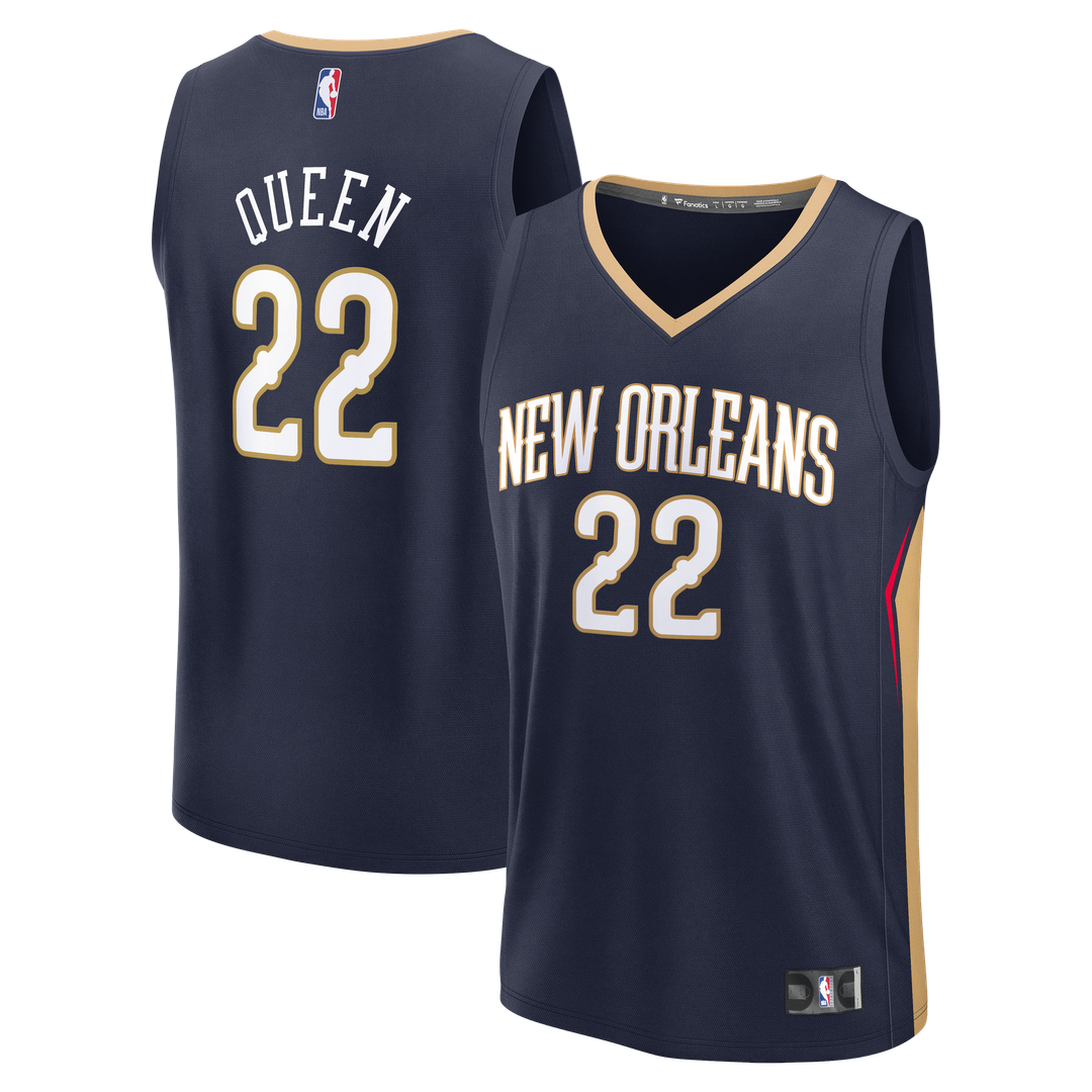Derik Queen New Orleans Pelicans Fanatics Fast Break Replica Jersey - Icon Edition - Navy | NBA Fan Gear