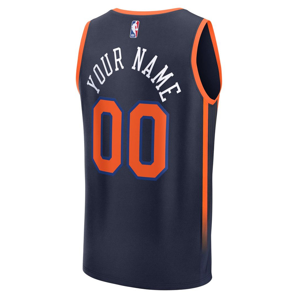 New York Knicks Fanatics Fast Break Custom Jersey - Statement Edition - Navy | NBA Fan Gear