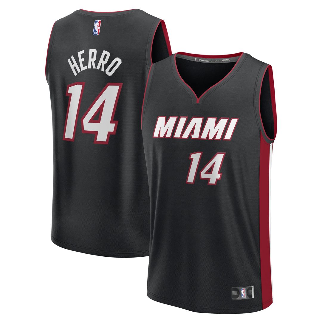 Tyler Herro Miami Heat Fanatics Fast Break Replica Player Jersey - Black - Icon Edition | NBA Fan Gear